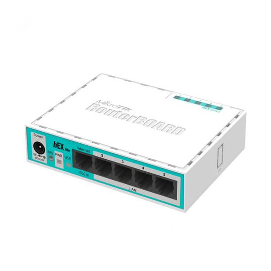 MikroTik hEX lite Quick Start Manual