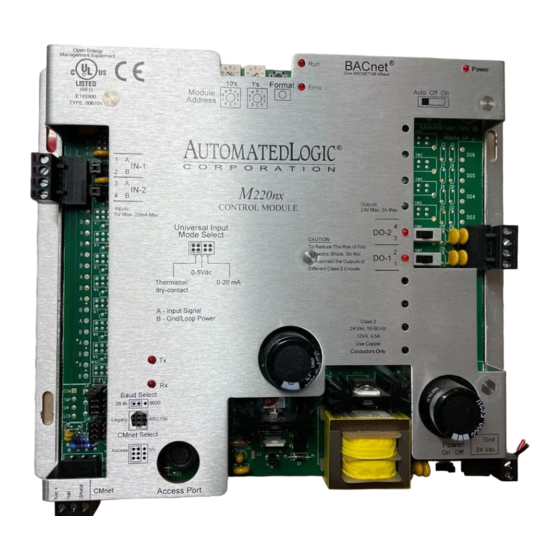 Automated Logic M220NX Technical Instructions