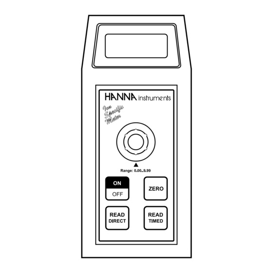 Hanna Instruments Silica ISM 93705 Instruction Manual