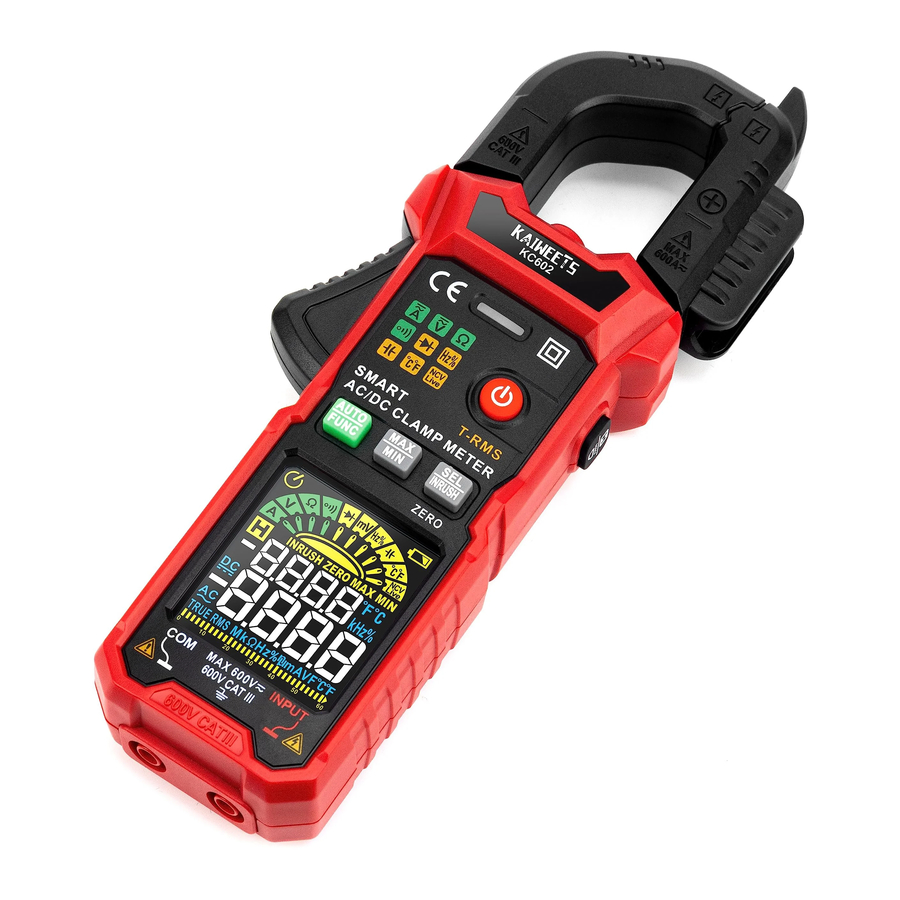 KAIWEETS KC602 - True-Rms Smart Clamp Meter Manual | ManualsLib