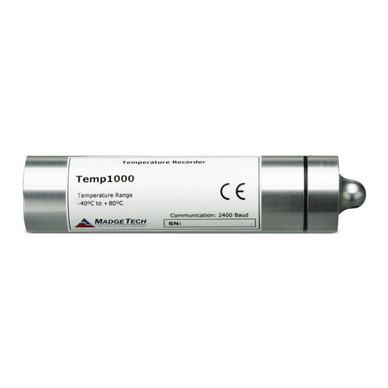 MadgeTech Temp1000 Product Information Card