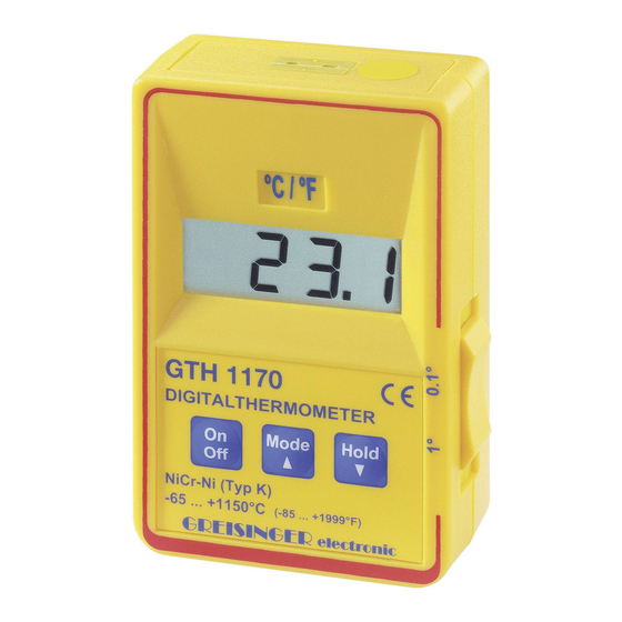 GREISINGER GTH 1170 Operating Manual
