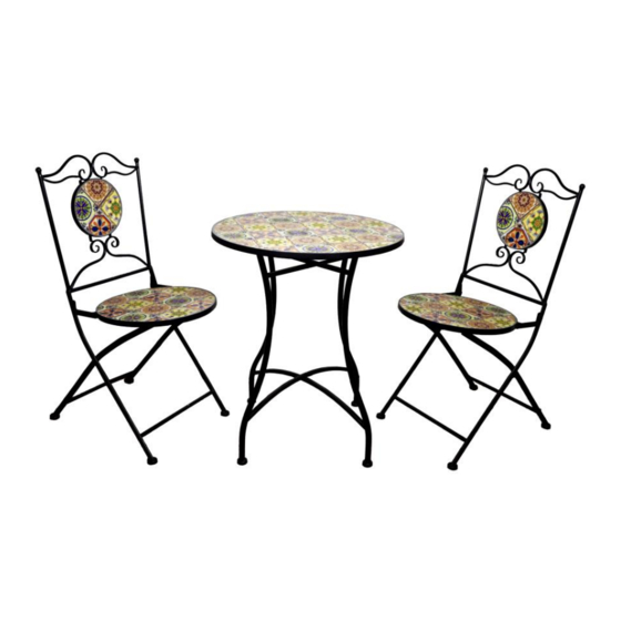 Alpine Mediterranean Floral Tile Bistro Set MJK148A Assembly Instructions