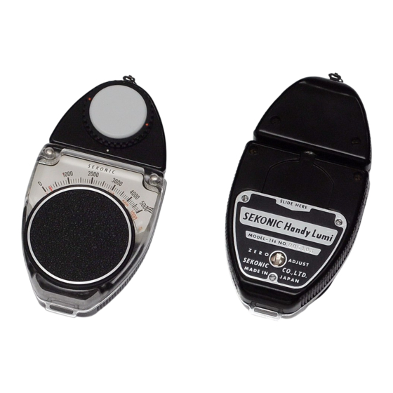 Sekonic HANDY LUMI Quick Manual