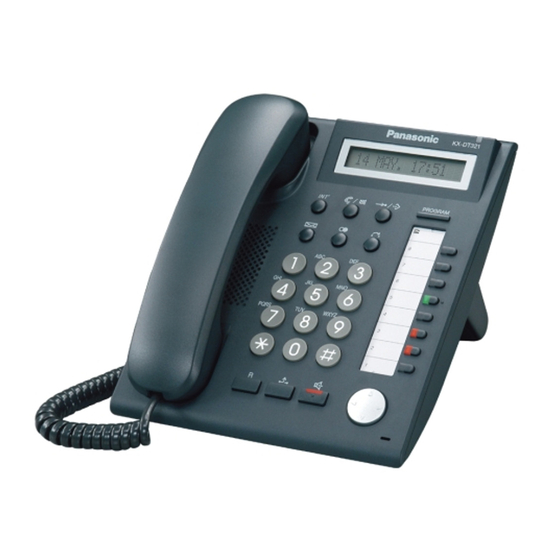 Panasonic KX-DT321-B - KX - Digital Phone Quick Reference Manual