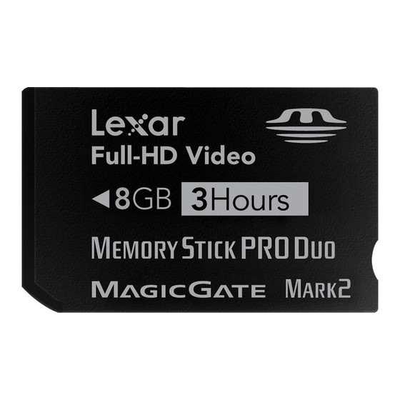 LEXAR MEMORY STICK PRO DUO DATASHEET Pdf Download ManualsLib