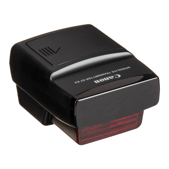 CANON SPEEDLITE TRANSMITTER STE2 INSTRUCTIONS MANUAL Pdf Download