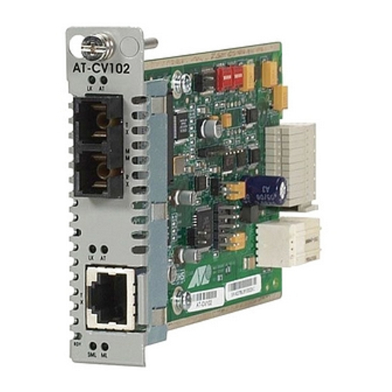 Allied Telesis Converteon AT-CV10 Series Installation Manual