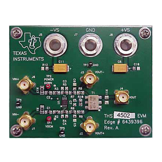 Texas Instruments THS4502EVM Manuals