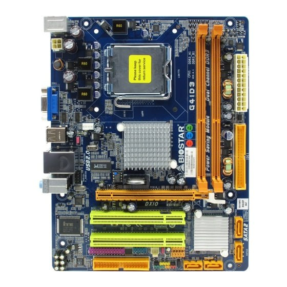 Biostar G41D3 - SET UP Manual