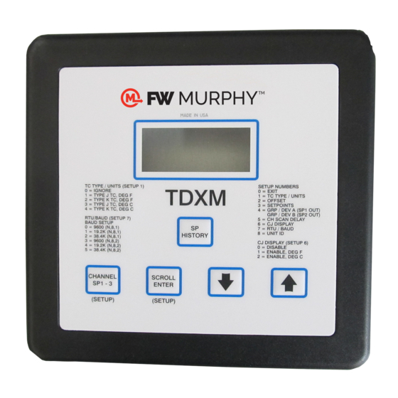 FW Murphy TDXM-DC Series Installation And Operation Manual