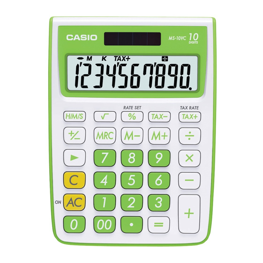 Casio MS-10VC - Calculator User's Guide