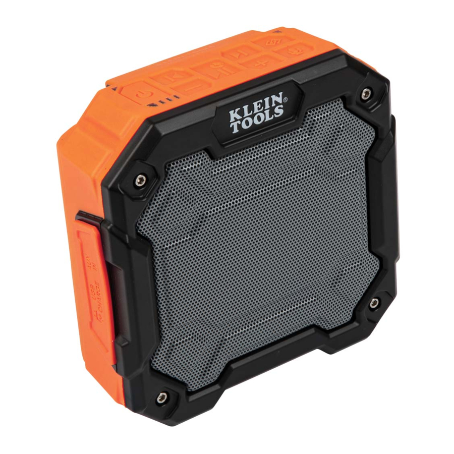 Klein Tools AEPJS3 - Bluetooth Speaker With Magnet And Hook Manual
