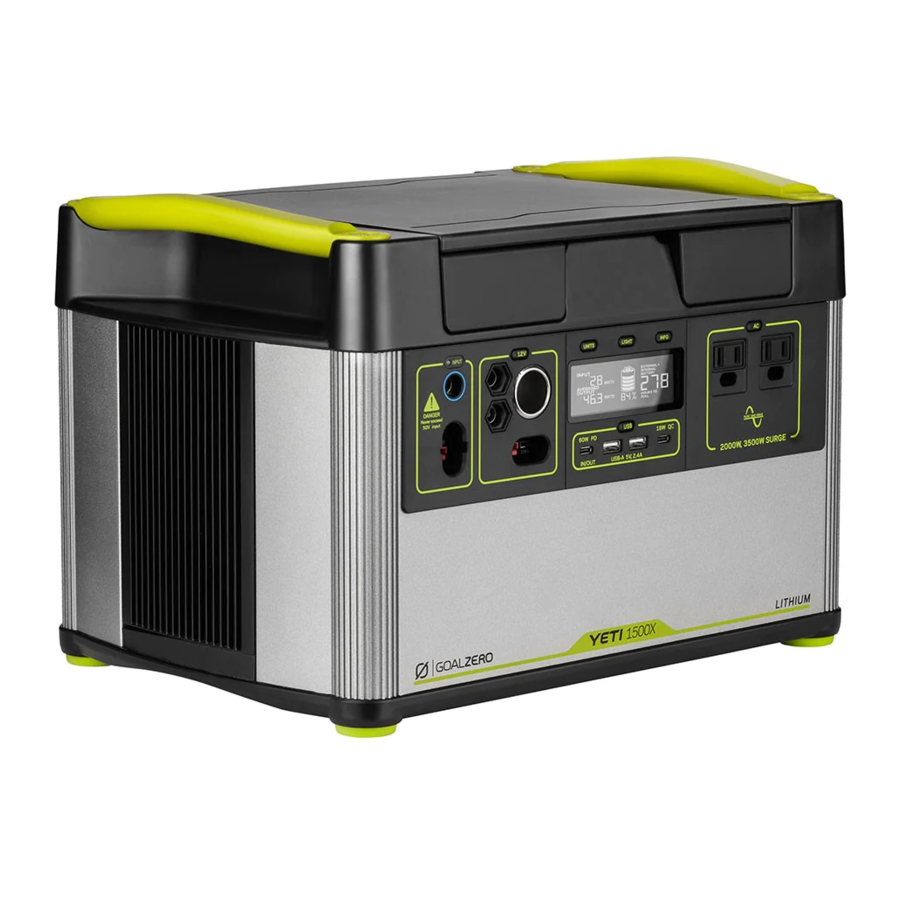 Goal Zero Yeti 1500X - Portable Power Station Manual