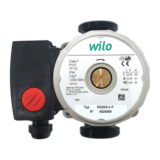 Wilo RP Series Installation And Maintenance Instructions Manual
