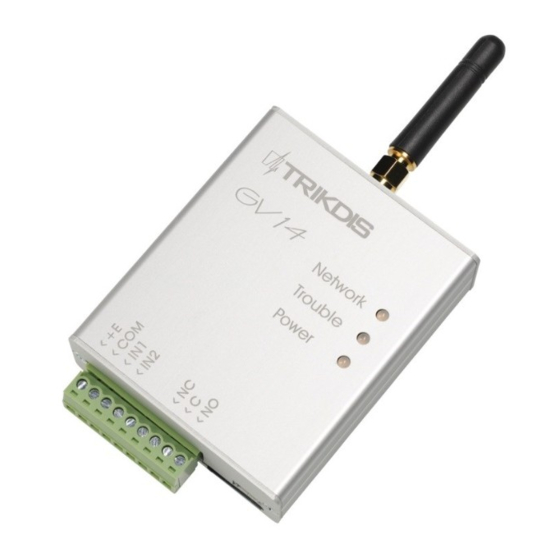 User Manuals: Trikdis GV14 Remote Control