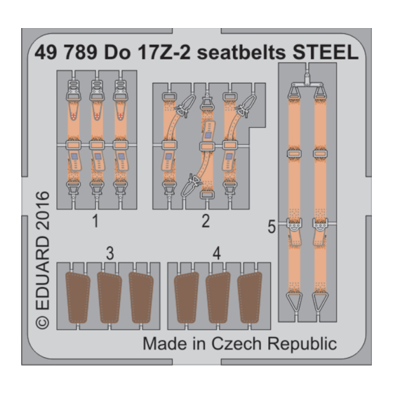 Eduard Do 17Z-2 seatbelts STEEL Manual