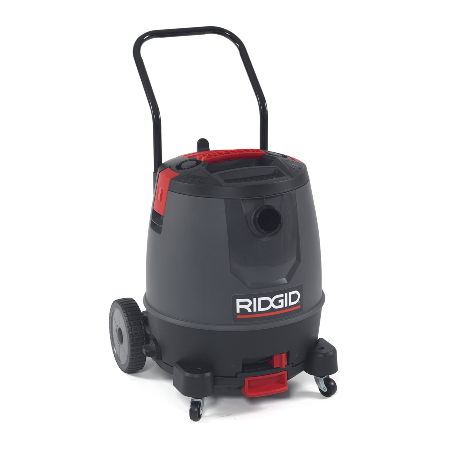 RIDGID 1600RV0, 1650RV0 - 16 U.S. GALLON/60 LITER PROFESSIONAL WET/DRY Vacuum Cleaner Manual