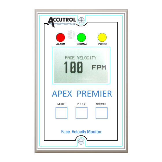 Accutrol Apex Premier Installation, Operation & Maintenance Manual