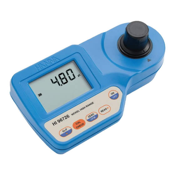 User Manuals: Hanna Instruments HI96726 Photometer