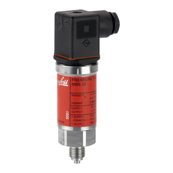 Danfoss MBS 32R Instructions