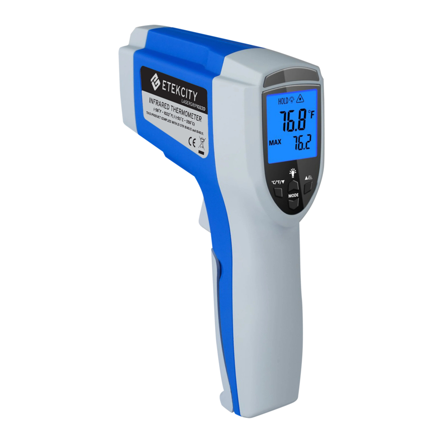 Etekcity Lasergrip 1022D - Infrared Thermometer Manual