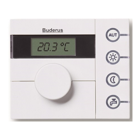 Buderus RC20 Installation And Service Instructions Manual