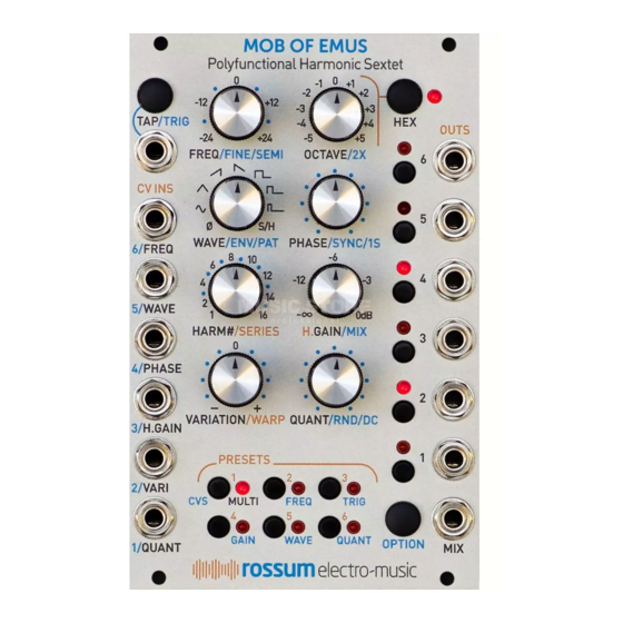 Rossum Electro-Music MOB OF EMUS Operation Manual
