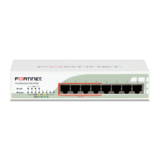 Fortinet FortiSwitch-80-PoE Quick Start Manual