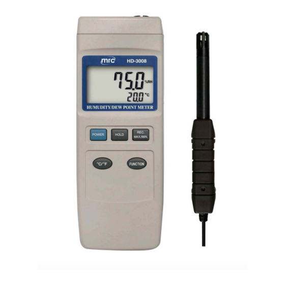 MRC HD-3008 Hygrometer Thermometer Manuals