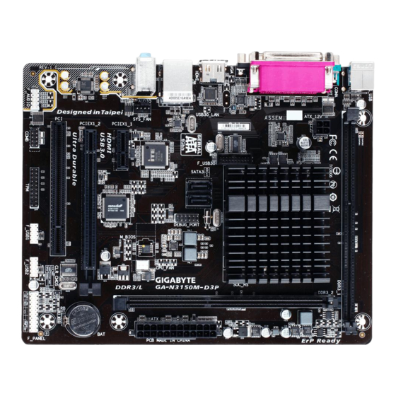 Gigabyte GA-N3150M-D3P User Manual