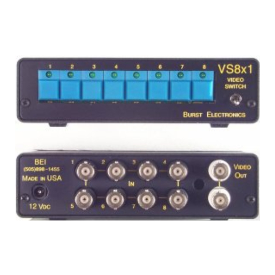 User Manuals: Burst Electronics VS4x1 Video Switcher