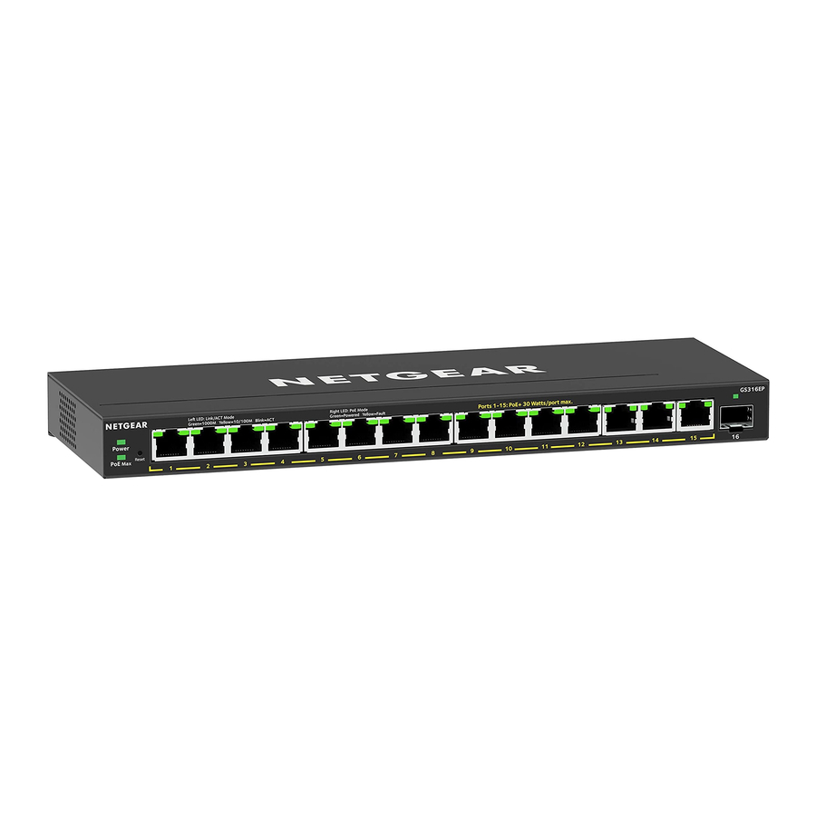 NETGEAR GS316EP, GS316EPP - Ethernet Plus Switch Installation Guide