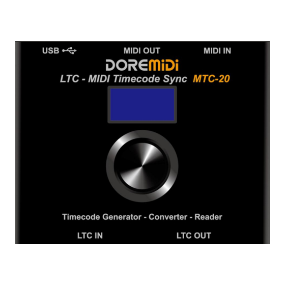 DOREMIDI MTC-20 Instructions Manual