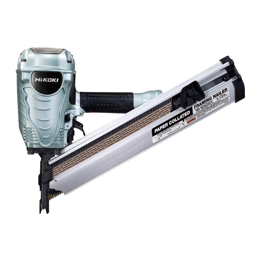 HITACHI NR90AD CLIPPED HEAD TO 31 FRAMING NAILER INSTRUCTION AND
