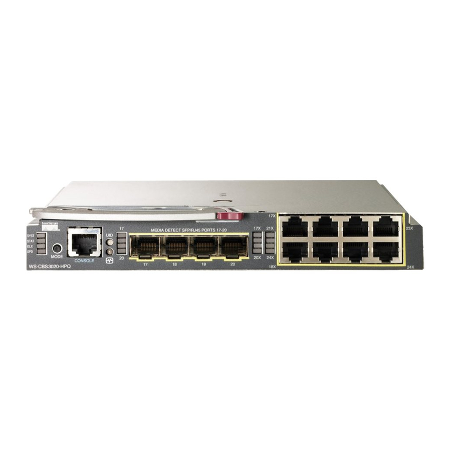 HP 3020 - Cisco Catalyst Blade Switch Getting Started Manual