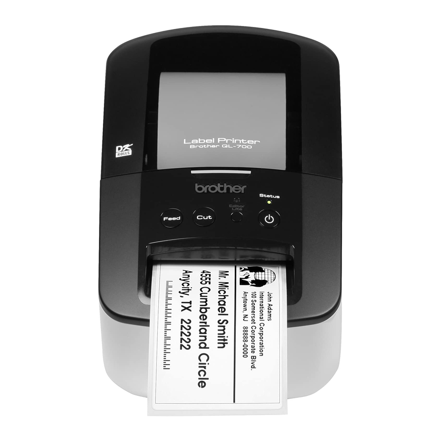 BROTHER & QL-700 QUICK SETUP MANUAL Pdf Download | ManualsLib