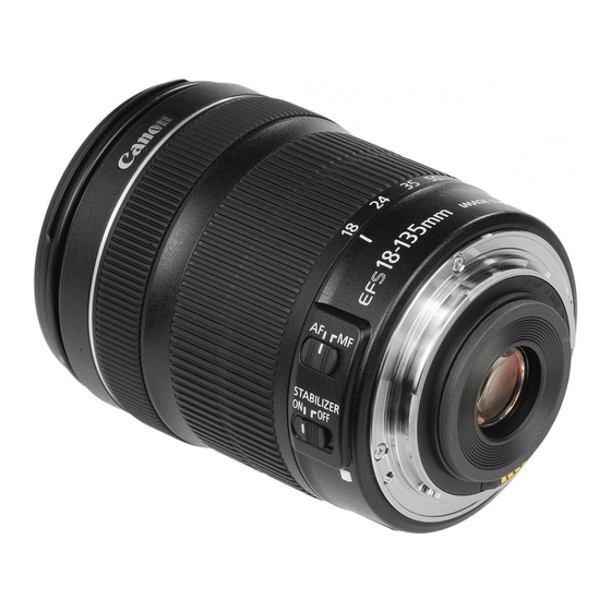 CANON EF-S 18-135MM F/3.5-5.6 IS STM INSTRUCTIONS MANUAL Pdf