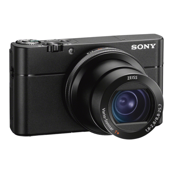 SONY DSC-RX100 CYBER-SHOT USER MANUAL Pdf Download | ManualsLib