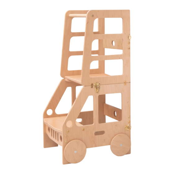Montessori Furniture Wood and Hearts Truck-shaped learning chair Assembly Details