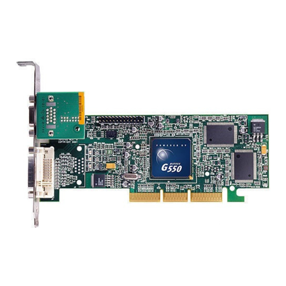 Matrox Millennium G550 User Manual