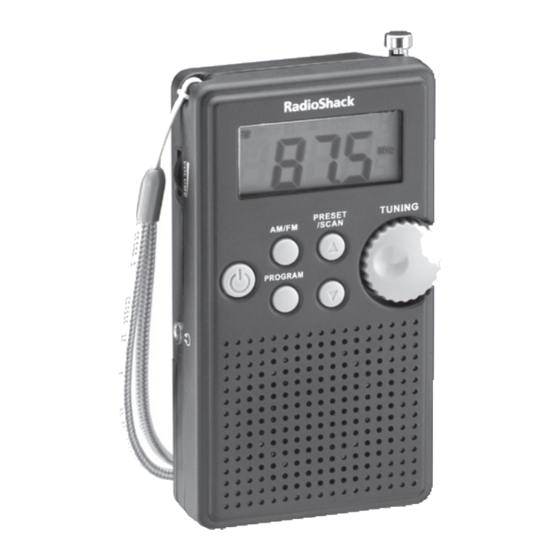 Radio Shack AM/FM Digital Pocket Radio User Manual