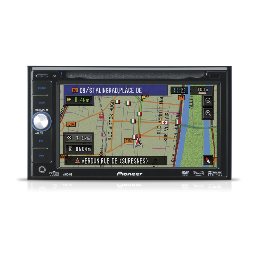 Pioneer AVIC-D3 Quick Start Manual