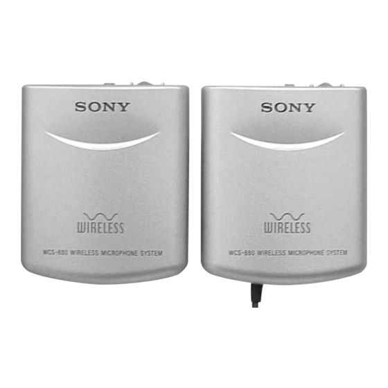 Sony WCS-880 Manuals