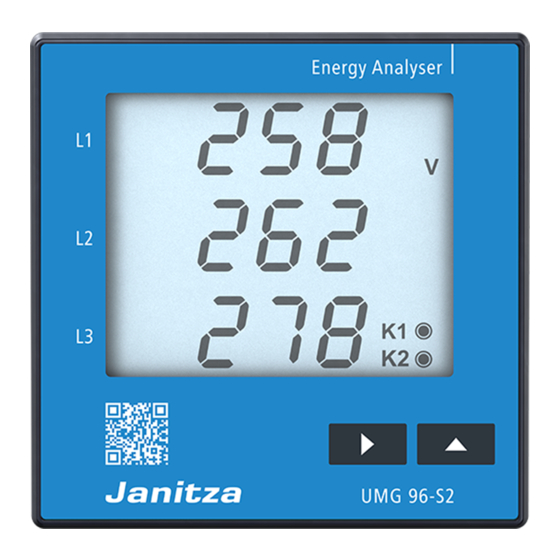 janitza UMG 96-S2 Software Quick Manual