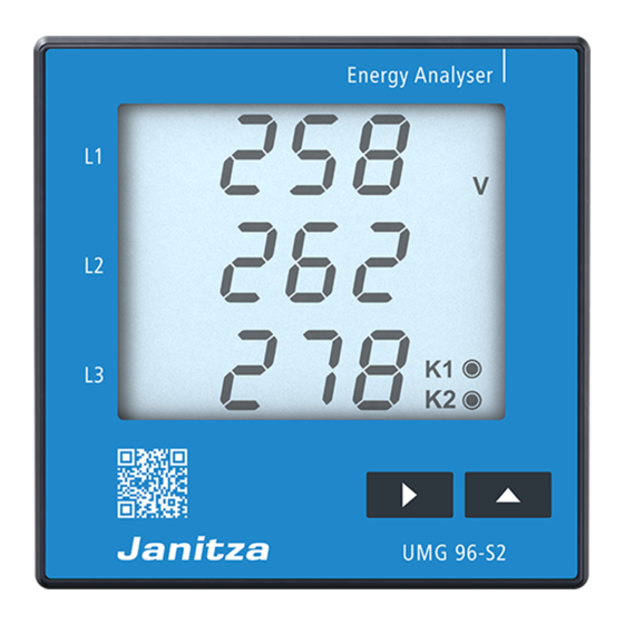 janitza UMG 96-S2 Installation Instructions Manual
