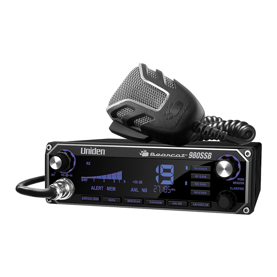 Uniden BEARCAT 980 Manual D'utilisation