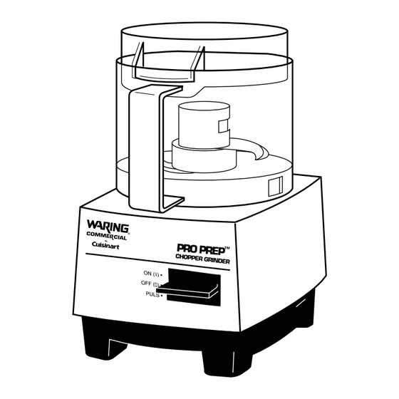 Waring WCG75 – Pro Prep Operating And Cleaning Instructions