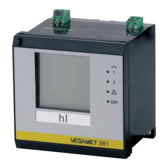 Vega Vegamet 381 Operating Instructions Manual