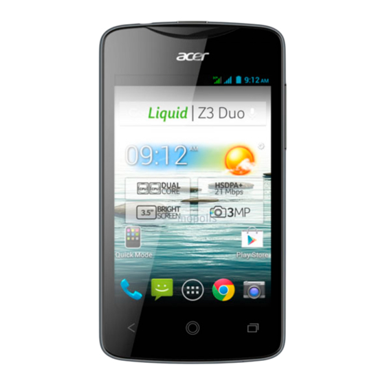 Acer liquid Z3 Quick Manual